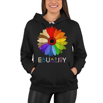 Equality Daisy Lgbt Gay Lessbian Black 4Th Of July Women Hoodie - Seseable
