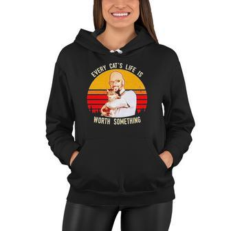 Every Cats Life Is Worth Something Vintage Women Hoodie | Mazezy