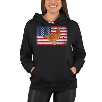 Farmer Dad 4Th Of July Patriotic Chicken Daddy Women Hoodie - Seseable