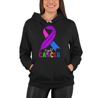 Fight Cancer Ribbon For Cancer Awareness Women Hoodie | Mazezy