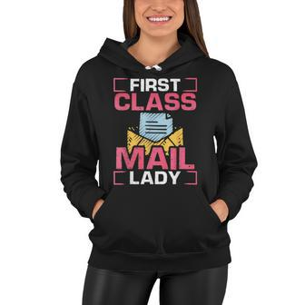 First Class Mail Lady Delivery Service Post Office Women Hoodie - Seseable