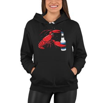 Funny Cajun Crawfish Boil Lobster Drinking Beer Women Hoodie | Mazezy