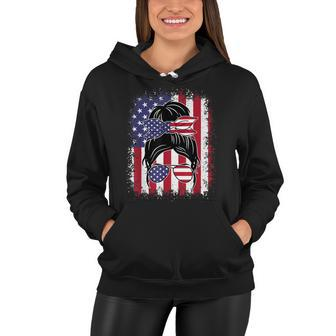 Funny Fourth Of July Patriotic American Flag 4Th Of July Women Hoodie - Seseable