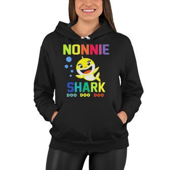 Funny Nonnie Shark Nonnie Shark Lover Family Mothers Women Hoodie | Mazezy
