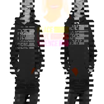 Funny Peace Love Science Lovers Math Chemistry Teacher Gift Women Hoodie - Thegiftio