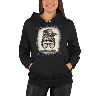 Funny Volleyball Mom Volleyball Lover Mom Messy Bun Women Hoodie | Mazezy