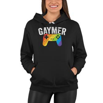 Gaymer Lgbt Gamer Pride Rainbow Parade March Nerd Geek Women Hoodie | Mazezy