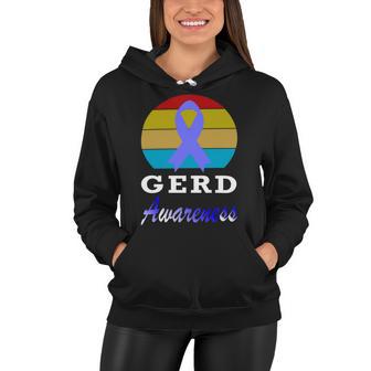 Gerd Awareness Vintage Periwinkle Blue Ribbon Gastroesophageal Reflux Disease Gerd Awareness Women Hoodie | Favorety AU