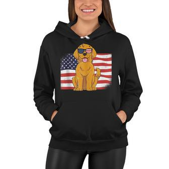 Golden Retriever Dad & Mom American Flag 4Th Of July Usa Lab Women Hoodie - Seseable