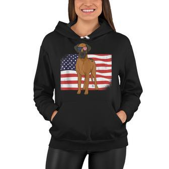 Great Dane Dad & Mom American Flag 4Th Of July Usa Funny Dog Women Hoodie - Seseable