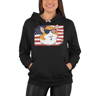 Guinea Pig Dad & Mom American Flag 4Th Of July Usa Funny Women Hoodie - Seseable