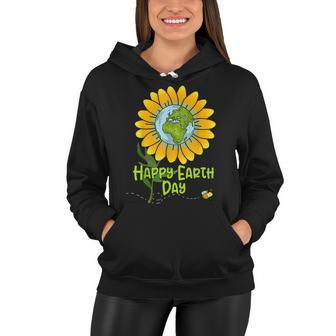 Happy Earth Day Every Day Sunflower Kids Teachers Earth Day Women Hoodie - Seseable