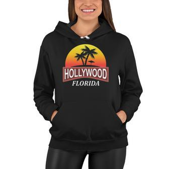 Hollywood Florida Beach Vacation Palm Tree Women Hoodie | Mazezy