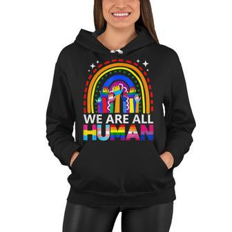 Human Lgbt Flag Gay Pride Month Transgender Rainbow Lesbian Women Hoodie | Mazezy