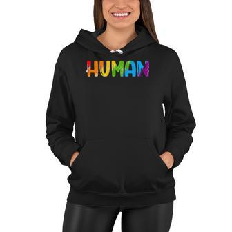 Human Lgbt Rainbow Flag Gay Pride Month Transgender Women Hoodie | Mazezy DE