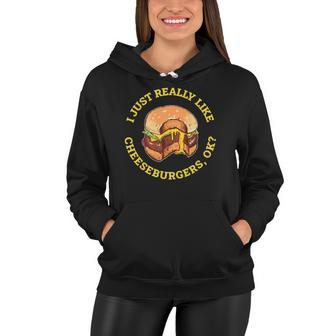 I Love Cheeseburgers Lover Gift Women Hoodie | Mazezy CA