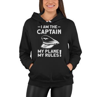 Im The Captain - Funny Airplane Pilot Aviation Women Hoodie | Mazezy