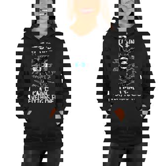 Its Fine Im Fine Everything Is Fine Funny Black Cat Women Hoodie | Mazezy