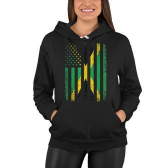 Jamaica Usa Flag 4Th Of July Patriots American Jamaican Flag Women Hoodie - Seseable