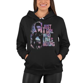 Just A Girl Who Loves Boxing Ink Splatter Women Hoodie | Favorety