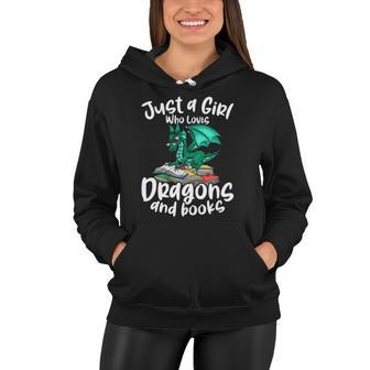 Just A Girl Who Loves Dragons And Books Reading Dragon Women Hoodie | Mazezy