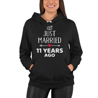Just Married 11 Years Ago For 11Th Wedding Anniversary Women Hoodie | Mazezy