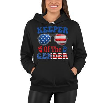 Keeper Of The Gender 4Th Of July Baby Gender Reveal Women Hoodie | Mazezy