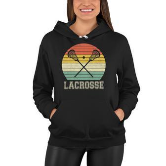 Lacrosse Vintage Retro Lacrosse Stick Sun Gifts Women Hoodie | Mazezy