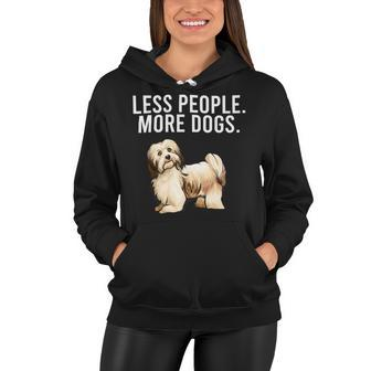 Less People More Dogs Havanese Funny Introvert Women Hoodie - Monsterry DE