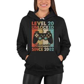 Level 20 Unlocked Awesome 2002 Video Game 20Th Birthday Boy Women Hoodie - Seseable