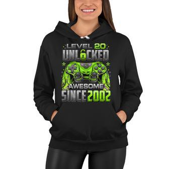 Level 20 Unlocked Awesome Since 2002 20Th Birthday Gaming V2 Women Hoodie - Seseable