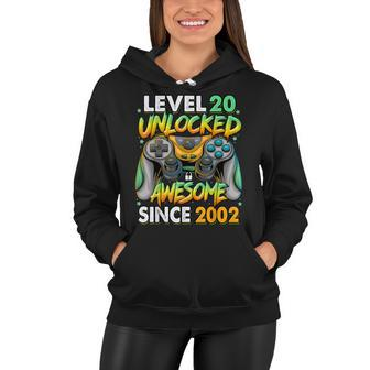 Level 20 Unlocked Awesome Since 2002 20Th Birthday Gaming V3 Women Hoodie - Seseable