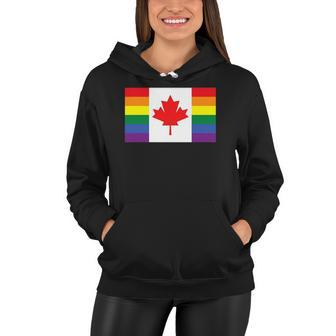 Lgbt Gay Pride Rainbow Canadian Flag Women Hoodie | Mazezy UK