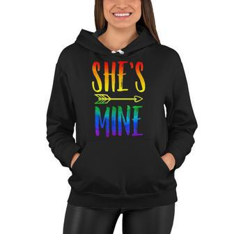 Lgbt Pride Shes Mine Im Her Lesbian Couple Matching Lover Women Hoodie | Mazezy