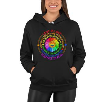 Love Is Love Science Is Real Kindness Is Everything LGBT Women Hoodie - Monsterry
