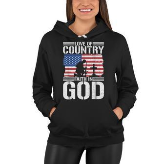 Love Of Country Faith In God Women Hoodie - Seseable