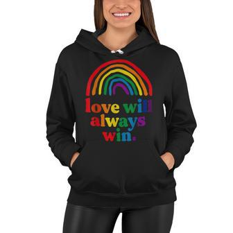 Love Will Always Win Pride Rainbow Kid Child Lgbt Quote Fun Women Hoodie - Seseable