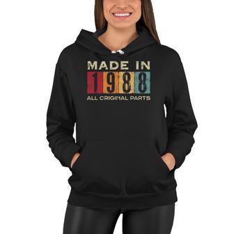 Made In 1988 34Th Bday 34 Years Old All Original Parts Women Hoodie | Mazezy