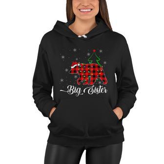 Matching Buffalo Plaid Christmas Bigsister Bear Pajama Women Hoodie - Monsterry