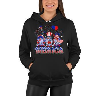 Merica Gnomes Happy 4Th Of July Us Flag Independence Day Women Hoodie - Seseable