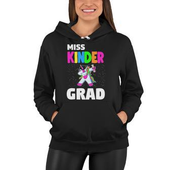 Miss Kinder Grad Kindergarten Graduation Unicorn Women Hoodie | Mazezy