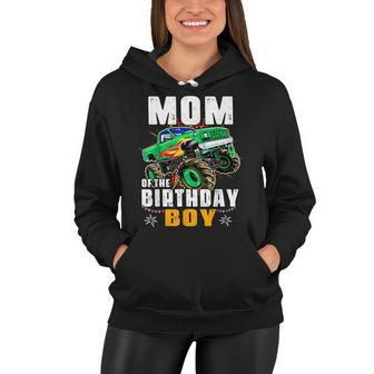 Monster Truck Family Matching Party Mom Of The Birthday Boy Women Hoodie - Seseable