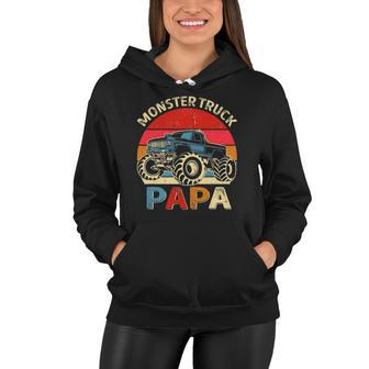 Monster Truck Papa Matching Family Birthday Party Women Hoodie | Mazezy AU