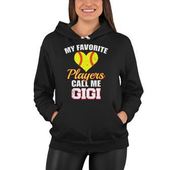 My Favorite Players Call Me Gigi Funny Softball Gigi Women Hoodie | Mazezy