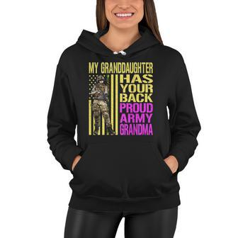My Granddaughter Has Your Back Proud Army Grandma Military Women Hoodie | Mazezy