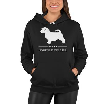 Norfolk Terrier Dog White Silhouette Women Hoodie | Mazezy