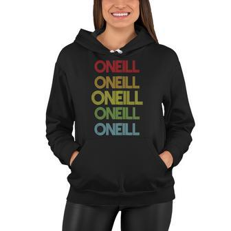 Oneill Name Repeat Text Personalized Custom Women Hoodie | Mazezy