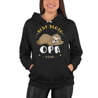 Opa Grandpa Gift Best Sloth Opa Ever Women Hoodie - Seseable