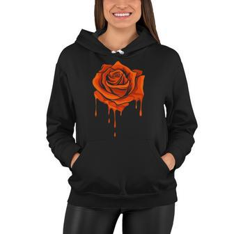 Orange Melting Rose - Garden Gardener Botanist Flowers Rose Women Hoodie | Mazezy