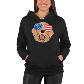 Patriotic Golden Retriever Dog 4Th Of July Gift Women Hoodie | Mazezy